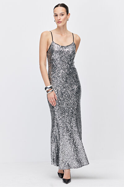 PAULMARK Women's Thin Strap Sequined Dress