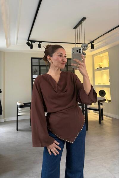 ELMASSTİL VEREV KESİM KUŞAKLI BLUZ/1243