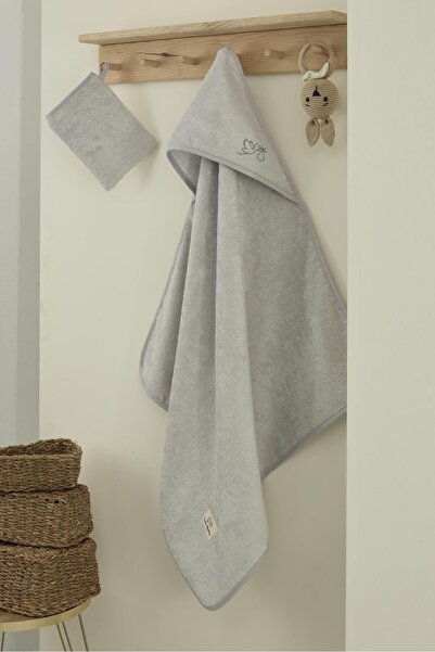 Semecca Bamboo Baby Embroidered Towel Swaddle 75X75 and Washcloth