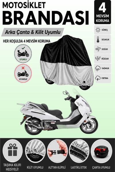 Cemku Double Black Top - Gray Bottom, Rear Bag Compatible Mondial 250 Jet Max...