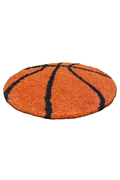 Ayyildyz Shaggy Fun orange children's Rug - ball 100 cm x 100 cm circle