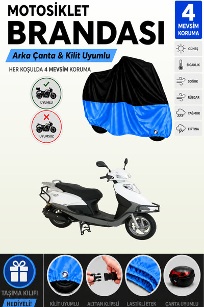 Cemku Double Black Top - Blue Bottom, Rear Bag Compatible Abush Speedy 100I M...