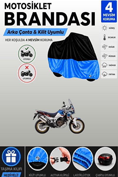 Cemku Double Black Top - Blue Bottom Motorcycle Canvas Cover for Honda Crf100...