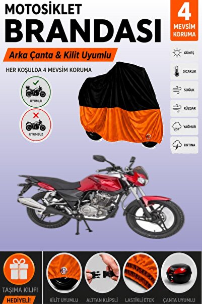 Cemku Double Black Top - Orange Bottom, Rear Bag Compatible Mondial 125 Mh Dr...