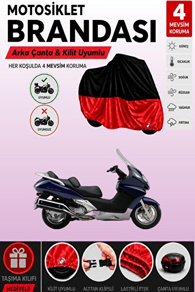 Cemku Double غطاء علوي أسود - سفلي أحمر، غطاء خلفي متوافق مع دراجة هوندا SW T...