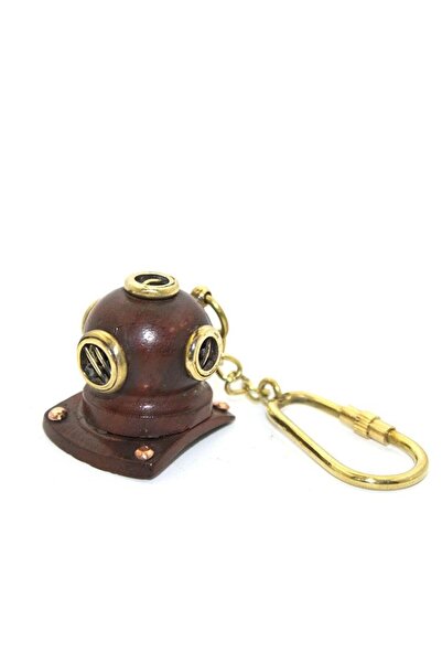 Generic Brand Brass Diver Head Keychain 2140c