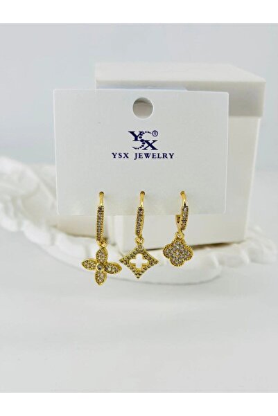 atastore2017 Zircon Stone Triple Combination Earrings