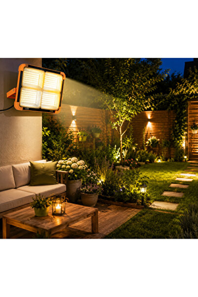 YDGR 200W Solar LED Projektör Sensörlü Bahçe, Teras, Balkon ve Kamp Lambası