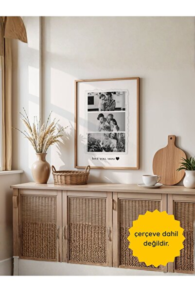 fuart.co Love You Mom Poster, Kişiye Özel Anneler Günü Posteri, Çerçevesiz Po...