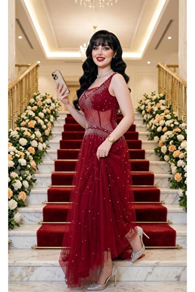 vela فستان أحمر ساحر -مقاس من 8 الى 14