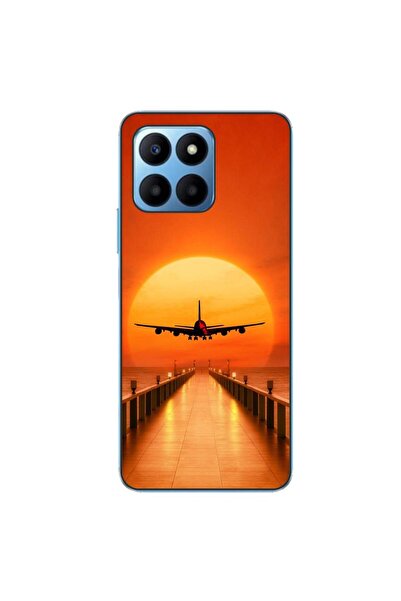OEM Husa compatibila cu Honor 70 Lite Silicon Gel Tpu Model Airplane Sunset