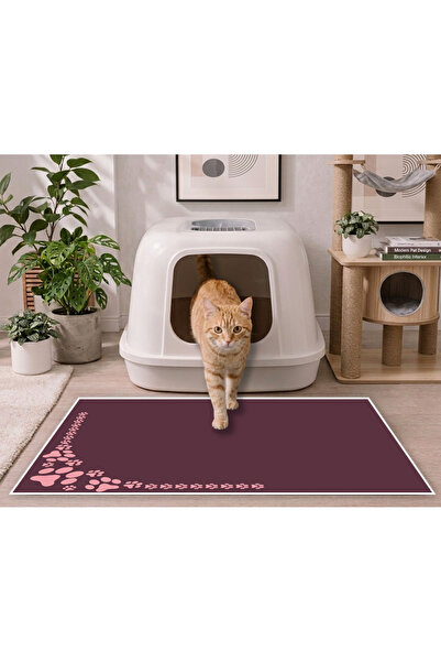 Harika bir ev KEDİ VE KÖPEK TUVALETİ KUMU PASPASI 40X50 CM HAYVAN MATI (MOR) ...