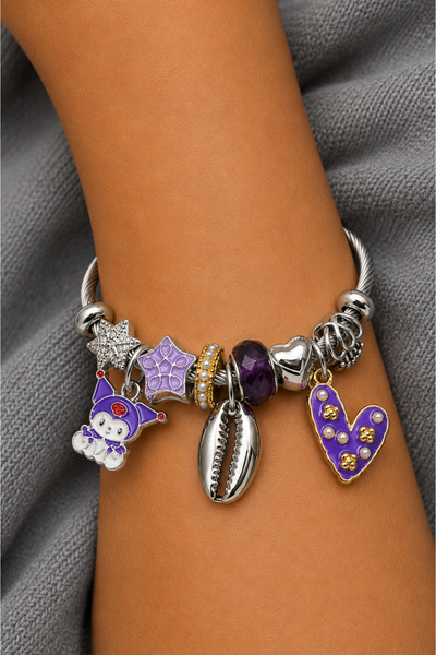 MakeWell Stainless Steel Charm Bracelet for Women – Modern Design with Shell ...