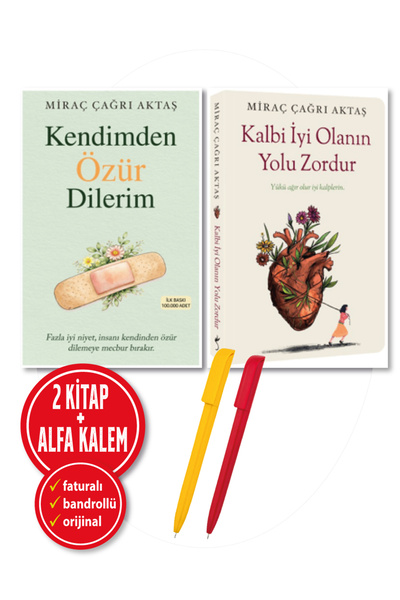 İndigo Kitap Alfa Kalem+Kendimden Özür Dilerim+Kalbi İyi Olanın Yolu Zordur+M...