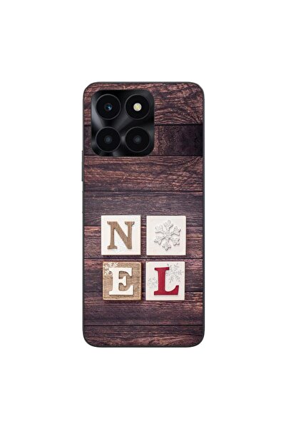 OEM Case compatible with Honor X6a Silicone Gel Tpu Christmas Noel Wood Pattern
