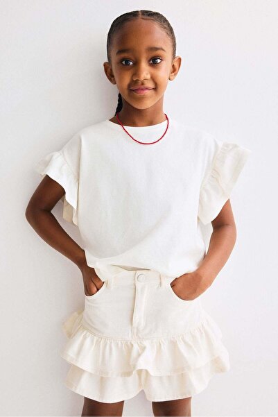 H&M Denim frill skirt