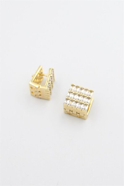 atastore2017 Square Jewelled Earrings - Gold