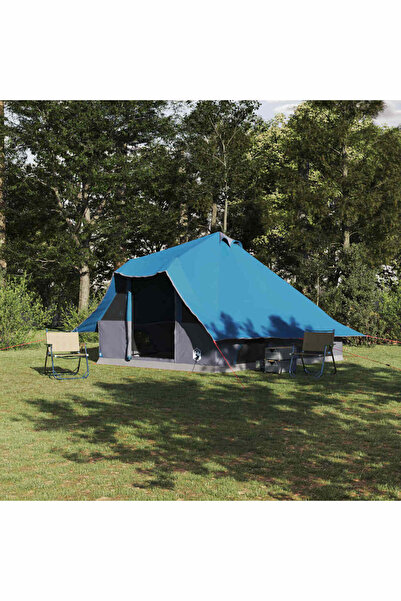 vidaxl Cort Tipi cu acoperis albastru 358 x 296 x 258 cm tafta