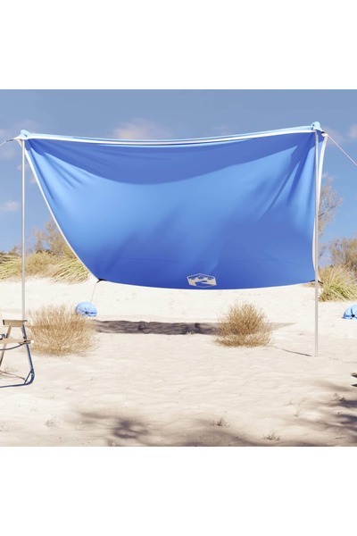 vidaxl Baldachin de plaja cu ancore de nisip, albastru, 304x300 cm