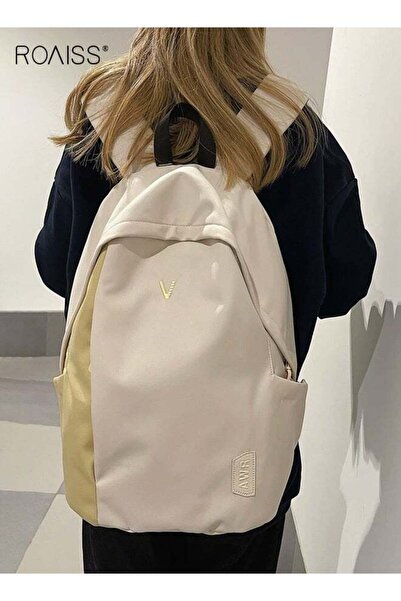ROAISS Unisex Stylish Backpack with Zipper Closure, Large Capacity Schoolbag ...