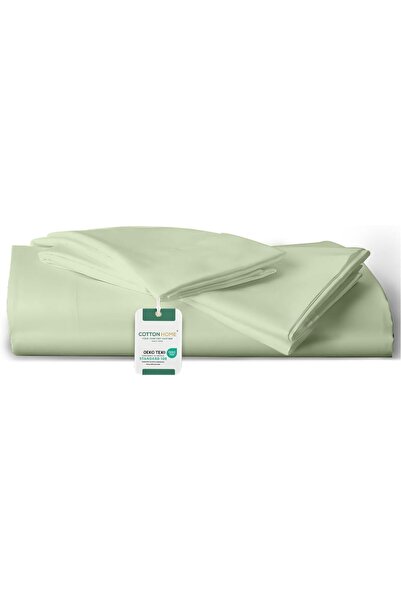 COTTON HOME طقم ملاءة سرير مسطحة من 3 قطع مع غطاءين للوسادة - 160×220 سم / 63...