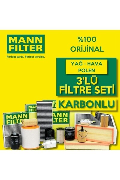 MANN -Filter Mercedes C Serisi C200 D W205 Filtre Bakım Seti 2014-2018 3KP