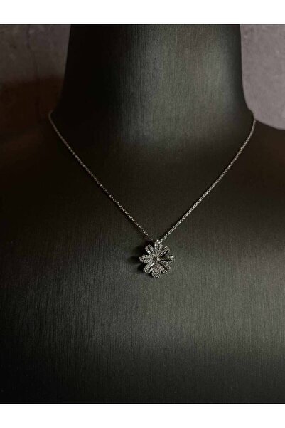 wns Half Set with Silver Rose Design - Black Trimming
