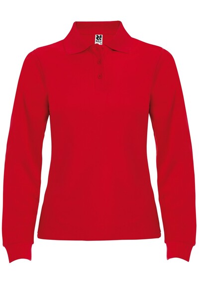 ROLY Tricou polo cu maneca lunga pentru femei, bumbac 100%, Estrella, rosu