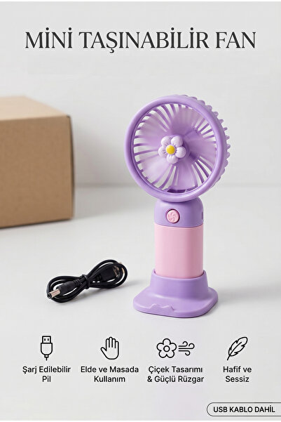 HOBBYRONS Şarjlı Mini El Ve Masa Fanı Mini El Pervanesi Soğutu El Fanı