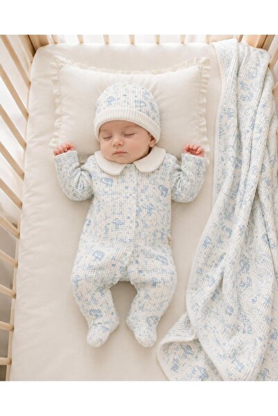Eda Baby Safari %100 Pamuk Waffle Yenidoğan Bebek Hastane Çıkışı – Patikli Tu...