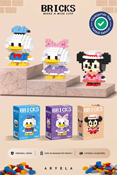 Arvela Donald & Daisy & Minnie Üçlü Set - Eğitici Oyuncak Figür - Orijinal