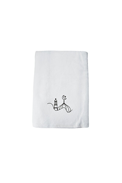 BYFT Iris Embroidered Hand Towel 50 x 80 Cm 600 GSM Soft Absorbent White Cott...