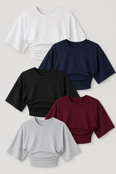 COMBİNE MİCHAİL Bluză crop elegantă din 5 piese pentru femei Trend Summer