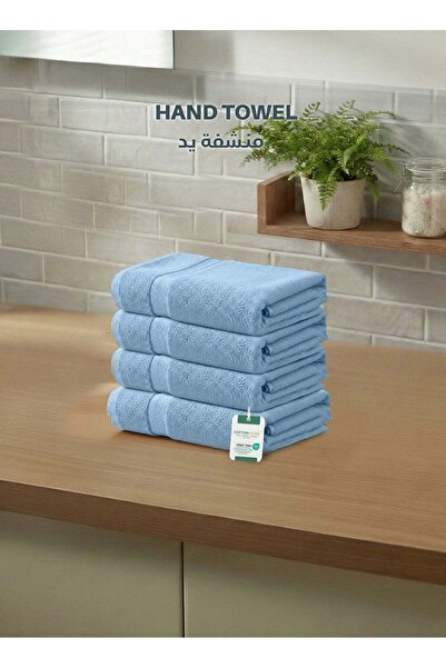 COTTON HOME Premium Cotton Towel 40x70cm 4-Piece Hand Towel 600 GSM Quick Dry...