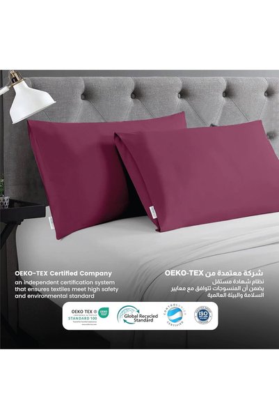 COTTON HOME Pillow Cases Pack of 2, 50x75 cm (20x30 inch) Standard Size Ultra-Soft Brushed Microfiber, Durable, Wrinkle-Resistant & Breathable Burgundy Pillow Covers