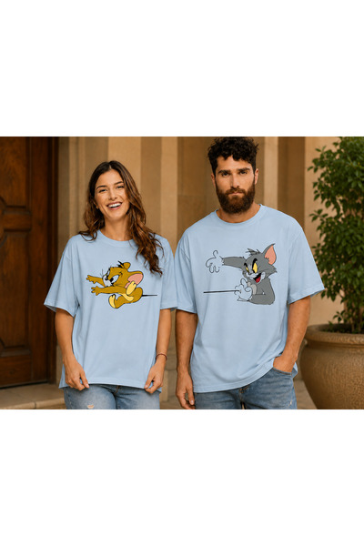 VODEXA Tricou oversize unisex TOM, imprimat, 100% bumbac, croială confortabil...