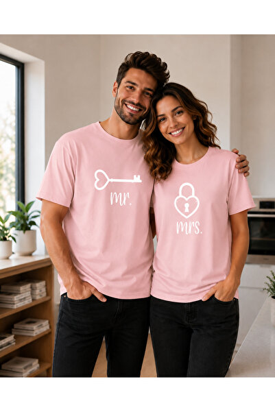 VODEXA Tricou oversize unisex MR MRS imprimat, 100% bumbac, croială confortab...