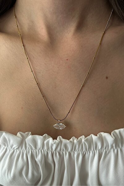 Okko Store Marquise Cut Ball Chain Necklace