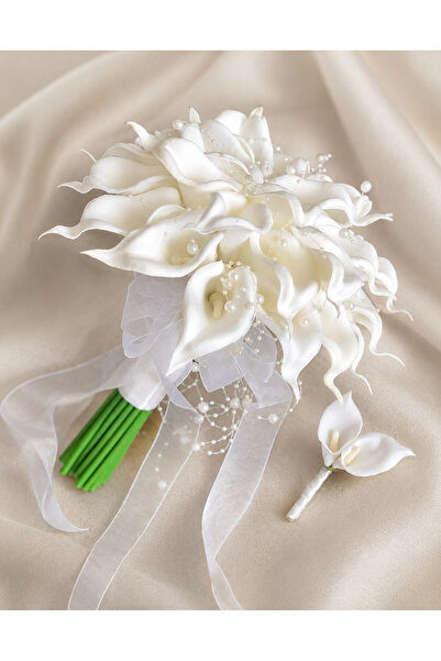 BridalTeam İncili Gala Gelin buketi 2 li set
