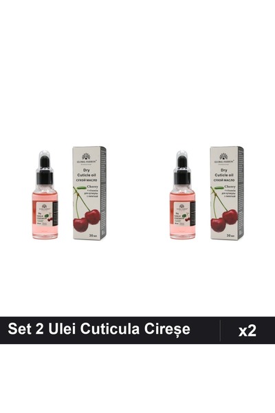 global fashion Set 2 Ulei Cuticula cu Pipeta Aroma Cireșe 30ml, Ingrijire Ung...
