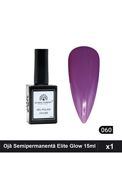 global fashion Ojă Semipermanentă Elite Glow 15ml, Nuanță 060, Gel Polish UV/LED