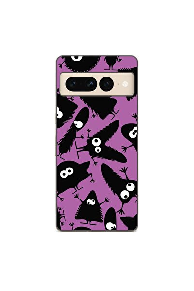 OEM Husa compatibila cu Google Pixel 7 Pro Silicon Gel Tpu Model Monstri Negri