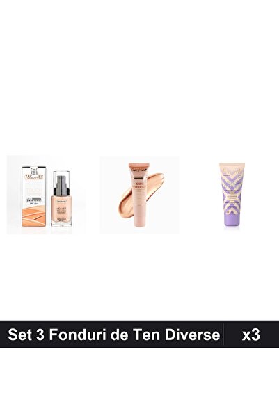 TLM Set 3 Fonduri de Ten Velvet Touch & Ruby Rose & Eveline, Nuante Naturale,...