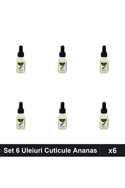 global fashion Set 6 Uleiuri Cuticule cu Pipeta Ananas 15ml, Îngrijire Manich...
