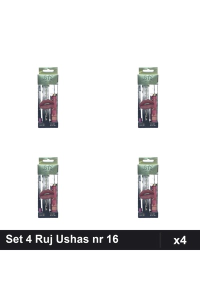 TLM Set 4 Ruj Ushas nr 16 + Creion Contur, Buze Gloss, Manichiură Profesională