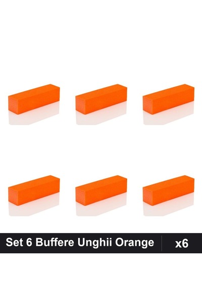 NAİLS Set 6 Buffere Unghii Orange, Pie Manichiură Profesională, Polisare Nete...