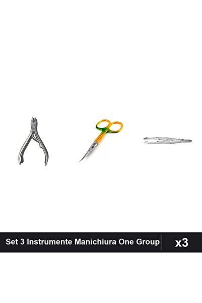 One Group Set 3 Instrumente Manichiura Profesionale One Group, Cleste Pedichi...