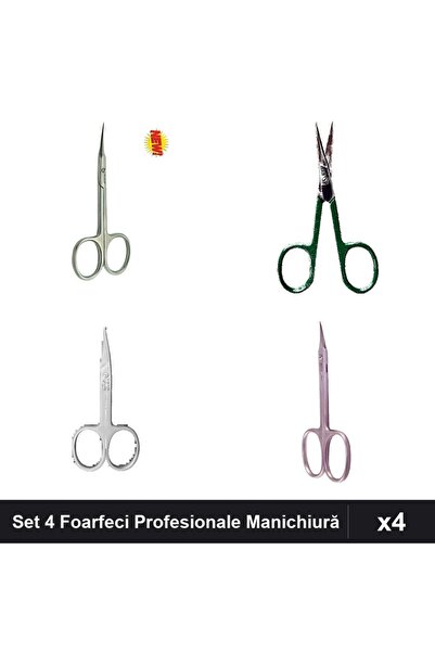 One Group Set 4 Foarfeci Profesionale Manichiura, Cuticule și Unghii, Satin