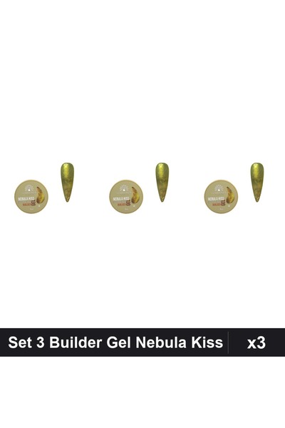 global fashion Set 3 Builder Gel Nebula Kiss 15g, Constructie Unghii, Gel UV/LED