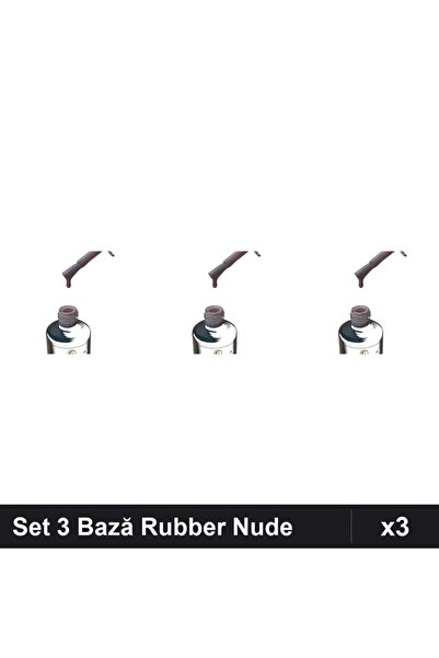 FSM Set 3 Bază Rubber Color Nude 15ml Nr.14, Manichiură UV/LED Profesională